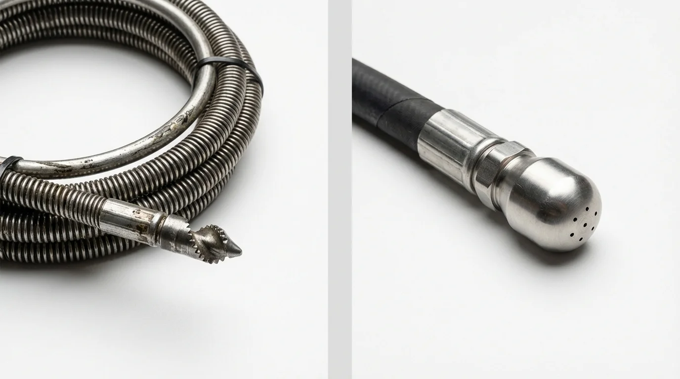 Drain snake cable and hydro jetting nozzle used for drain cleaning in Longwood, FL