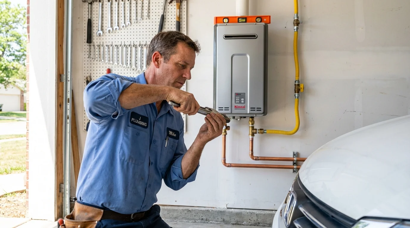 Tankless water heater installation by a Johns Plumbing LLC plumber in Longwood